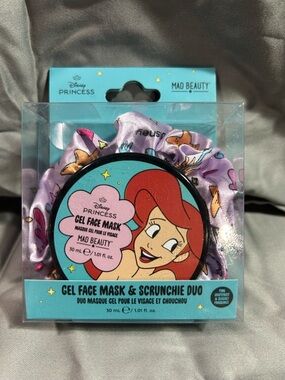 Disney The Little Mermaid Gel Face Mask & Matching Scrunchie - Pink Grapefruit